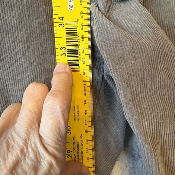 J Crew Pants Men's Corduroy 34 x 34 The Sutton Straight Fit Stretch‎ Gray Cotton - Picture 10 of 10